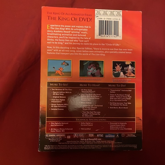 The Lion King 2-Disc Platinum Edition DVD - Picture 2 of 2